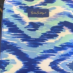 Lilly Pulitzer Packable Getaway Blue Swish Skipped A Beach Tote Bag NWT